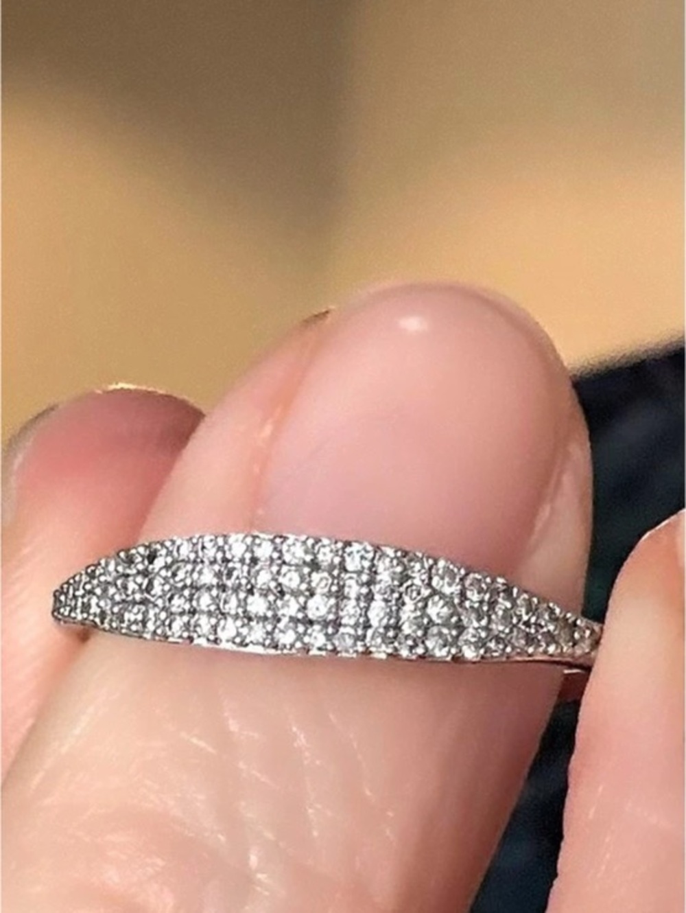 Mejuri Pavé Diamond Slim Signet Ring Size 9